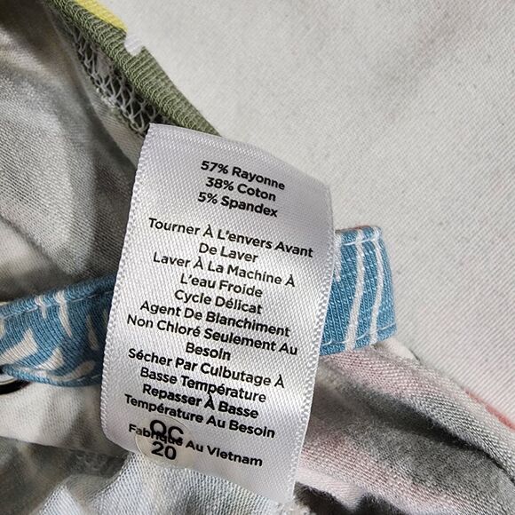 T by Talbots Womens Tee T Shirt Size SP Floral Grommet Tab 3/4 Sleeve Scoop Neck - Picture 10 of 10